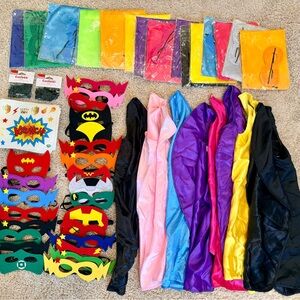 Colorful Superhero Capes and Masks Set birthday party